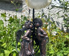 Antique Bronze Lamp Statue