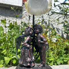 Antique Bronze Lamp Statue