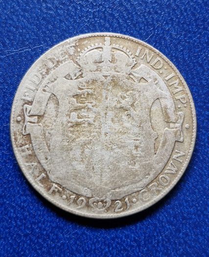 United Kingdom 1921 Half Crown - George V 2nd type Silver coin