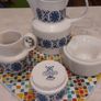 Fabulous Vintage Arklow Pottery Coffee Pot, Pot Warmer Stand, Milk Jug and Sugar Bowl in the Stunning "Larne" Pattern, Cobalt Blue Colourway Image 5