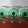 Fabulous Set of Four Vintage Retro Luminarc Long Emerald Green Stemmed Alsace White Wine Glasses, Made in France, Circa 1970, (Slim Tapered Stems) Image 6