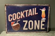 Cocktail zone Tin Metal sign