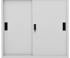 Office Cabinet with Sliding Door Light Grey 90x40x90 cm Steel
