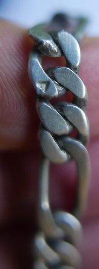 Vintage Sterling Silver 925 Figaro Necklace 20" Long Chain Link Flat Vintage Silver Sterling Gift Men 37,6g
