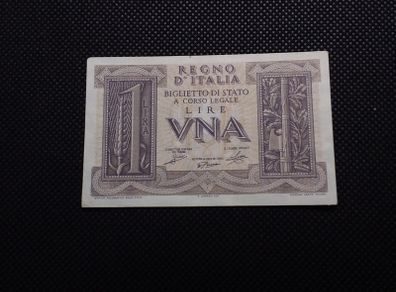 Kingdom of Italy Banknote - 1 Lire VNA - 1939 - WW2 Era