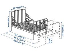 Ikea MINNEN Extendable bed frame 80x200 cm Grows with your child