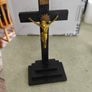 Catholic Crucifix  Cross Wooden Cross with Jesus gold paint matel Image 6