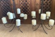 2 Large Bronze Colour Candelabras