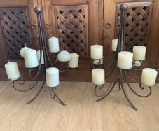 2 Large Bronze Colour Candelabras