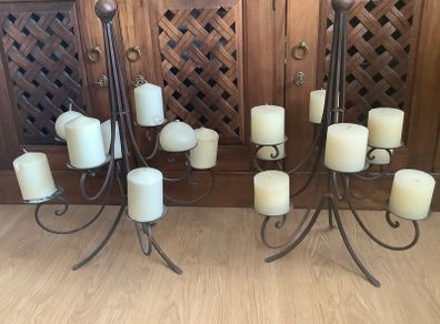 2 Large Bronze Colour Candelabras