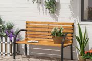 Garden Bench, 122Lx60Wx80H cm-Steel/Wood
