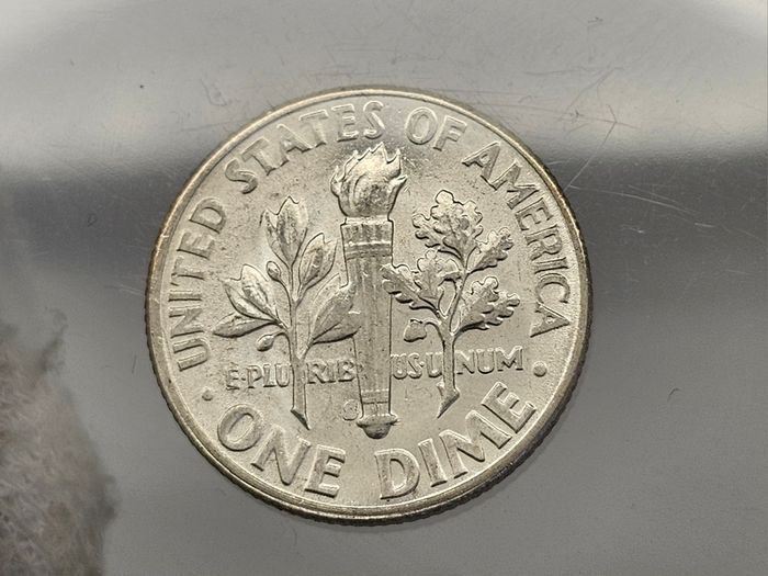 USA United States Silver Dime Roosevelt 1955 S Beautiful Uncirculated Mint Error