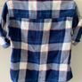 Navy and white, orange & green check cotton long sleeve shirt 2-3 years Image 2