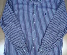 Ralph Lauren Button Down Shirt - Size XL -Striped Classic Fit - Purple Blue