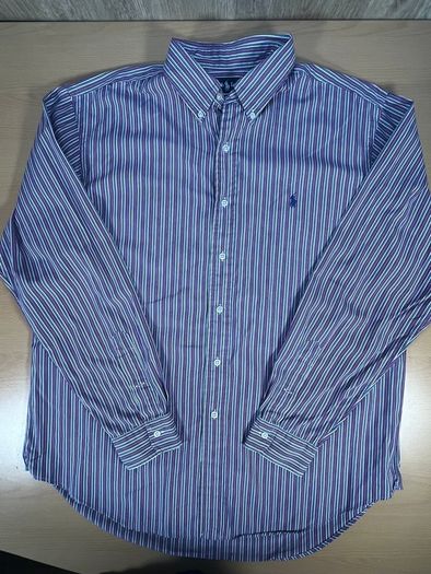 Ralph Lauren Button Down Shirt - Size XL -Striped Classic Fit - Purple Blue
