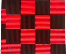 96Pack Red/black Absorb the echo Acoustic Foam Panel Wedge Studio Soundproofing Wall Tiles 12" X 12" X 1" MULTIPLE COLOURS AVAILABLE (FREE POSTAGE)