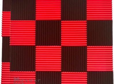 96Pack Red/black Absorb the echo Acoustic Foam Panel Wedge Studio Soundproofing Wall Tiles 12" X 12" X 1" MULTIPLE COLOURS AVAILABLE (FREE POSTAGE)