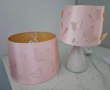 Pink bedside lamp and lightshade