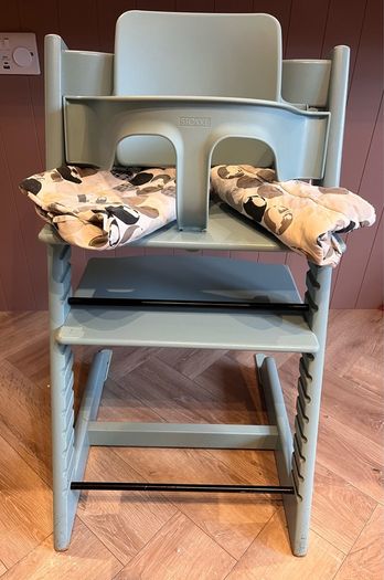 Tripp Trapp High Chair with matching baby set and fabrics