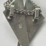 Vintage Modernist Sterling Silver Geometric Onyx Pendant Necklace Image 4