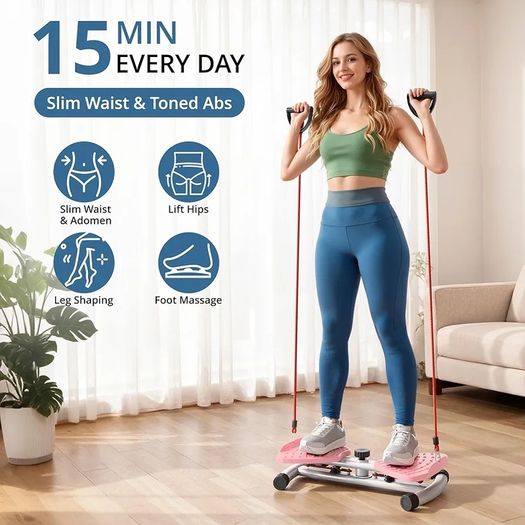Ab Machine, Waist Twister Exercise Machine & Abdominal Twister Board  380LBS Capacity, 20dB Ultra-Quiet, Non-Slip Home Gym Equipment for Core & Stomach Workout