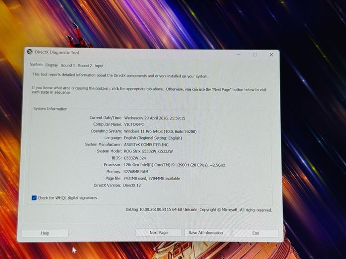 Asus Rog Strix G533ZW