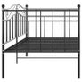 Sofa Bed Frame Black Metal 90x200 cm Image 4