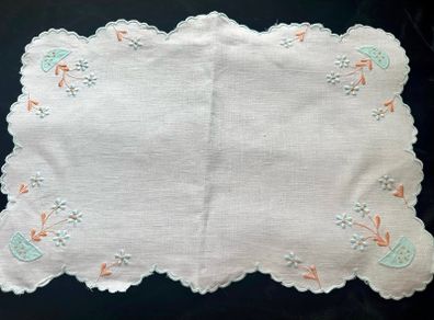 embroidered  tray cloth