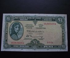 Bank of Ireland. Lady Lavery 1 Pound (1971). NICE CONDITION!
