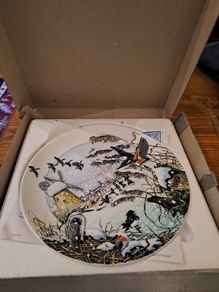 Wedgwood Collector Plate Skating on the Fen Boxed