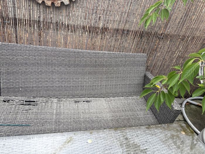 L-- Shaped outdoor sofa needs repair