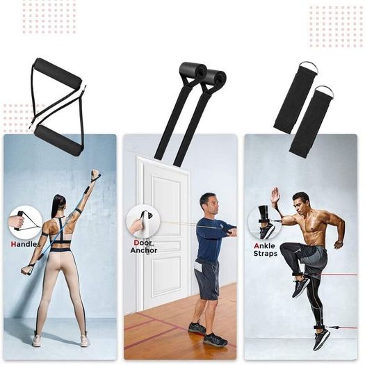 Body Fit Resistance Bands Set For Fitness Training 11 Set