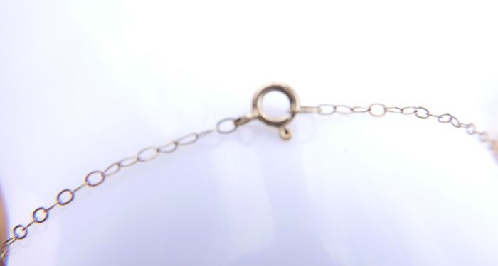 Vintage 9Ct Gold  Necklace With Real Pearl Pendant length 19,8" - 0,75g