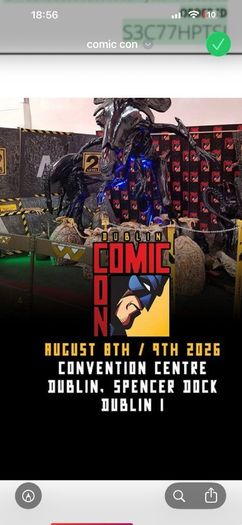 Comic Con Dublin 09/08/26 ticket