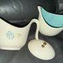 A vintage Taylor, Smith & Taylor "Ever Yours" Boutonniere pattern creamer and covered sugar bowl set Image 4