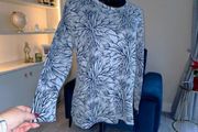 Ladies Navy &amp; Grey Long Sleeved Top. Size Large UK 12 / EU 40