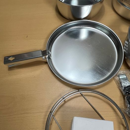 Vintage Camping Cook Set - Pans, Steamer, Stove & Handle