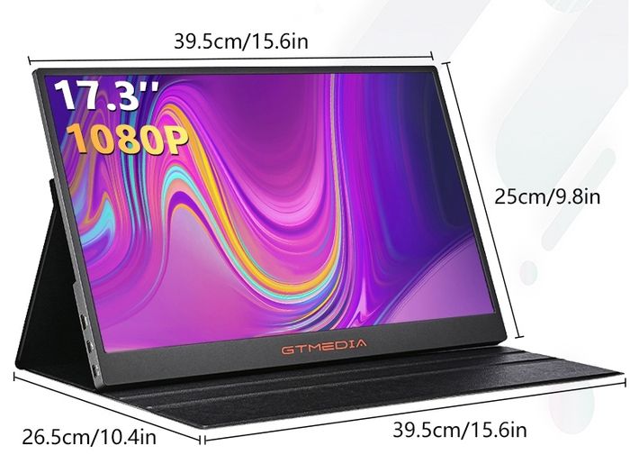 17.3 Inch 1080p Portable Foldable Gamer Gaming Screen Monitor HDMI Type-C USB Display for Mobile PC Laptop Game