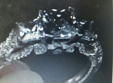 Vintage 3 Stone Fancy Engagement Ring