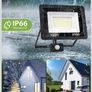 100W Security Lights Outdoor Motion Sensor PIR Flood Light Remote Control IP66 Waterproof, 9000LM, 144 LEDs, Cool White, 6500K, Outdoor Lights Mains Powered for Garden Corridor Entrance Backyard Image 5