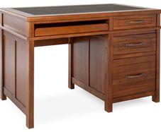 EBONY OFFICE DESK Dark Chestnut finish and a black leather inlay.