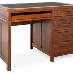 EBONY OFFICE DESK Dark Chestnut finish and a black leather inlay.