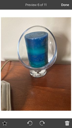 W J Sampson Pillar Lamp with silk shade , IKEA Salong Vase designed by Johanna Jelinek or another Free Item