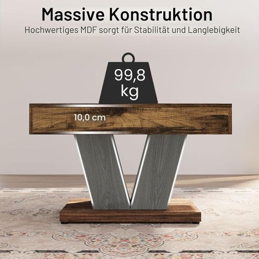 Coffee Table Square Wood Coffee Table for Living Room 80cm