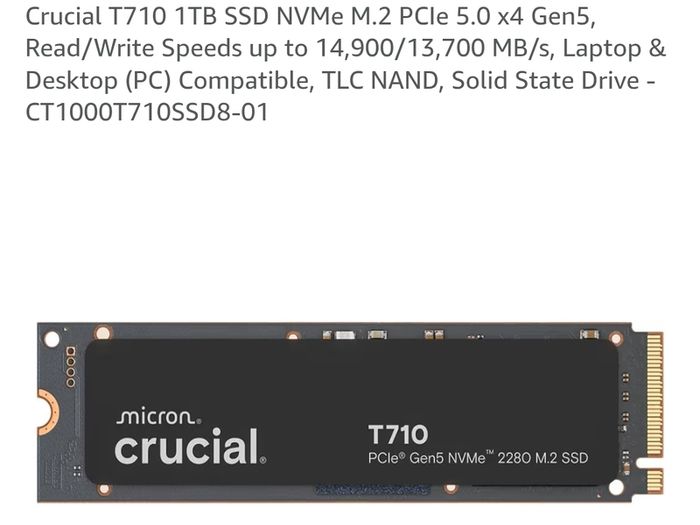 Crucial T710 nvme gen 5 1tb