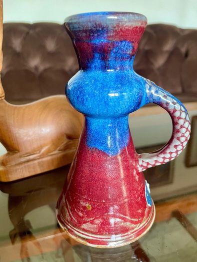 Vintage Glossy Michael Kennedy Sligo Handmade Candle holder with Stylised Handle