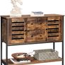 _Sideboard, cabinet with 2 drawers and doors, 1 shelf, for dining room, living room, kitchen, 100 x 35 x 84.5 cm, industrial design, vintage brown-black Image 5