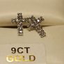 Petite White Gold Diamond set Cross stud Earrings Image 10