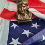 Vintage bronze new USA Bank and new USA flag Image 3