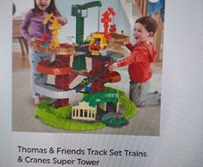 Thomas the tank engine track trains and cranes set. Retails for 120